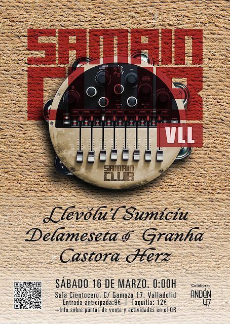 16 de Marzo | Delameseta, Granha, Castora Herz y Llevólu ’l Sumiciu en Sala Cientocero (Valladolid)