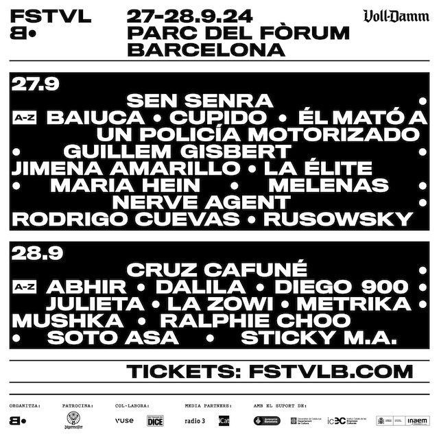 FESTIVAL•B 2024 ¡Venta de entradas y segundas confirmaciones!