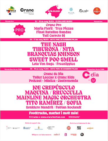 Cranc Illa de Mallorca Festival 2024 ¡Venta de entradas y cartel completo!