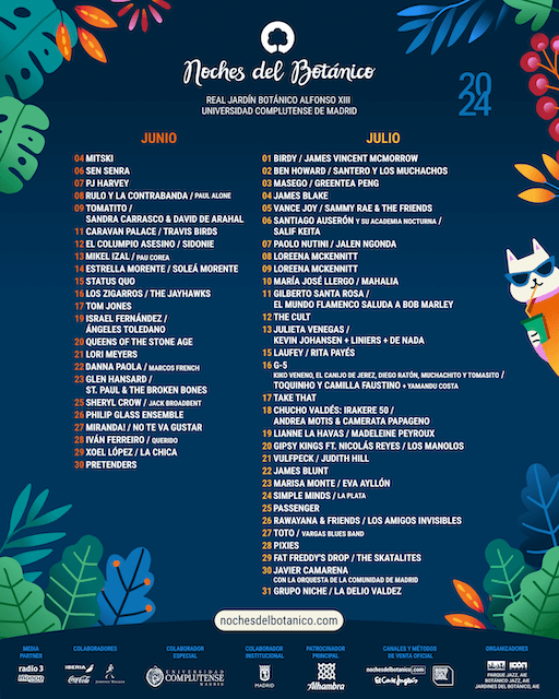 El Festival Noches del Botánico 2024 desvela su cartel completo por su octava edición