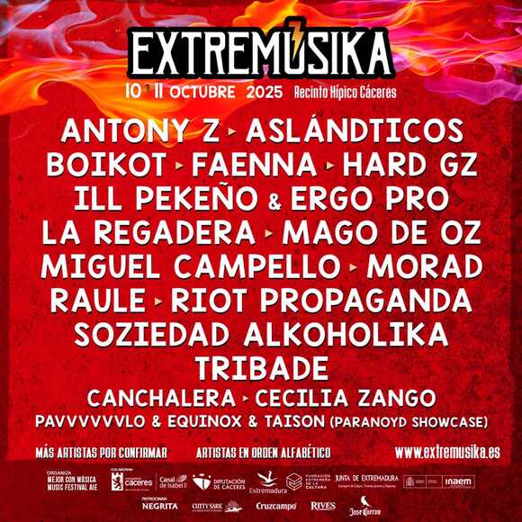 Extremúsika 2025 ¡Entradas a la venta y segundas confirmaciones!