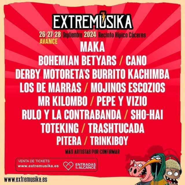 Extremúsika 2024 incorpora nuevos artistas a su cartel