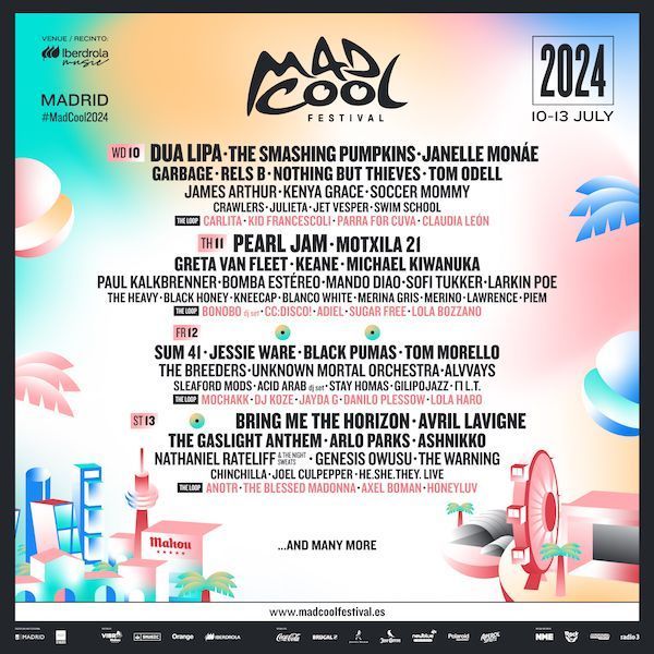 Mad Cool Festival 2024 ¡Primeras confirmaciones! Dua Lipa, Pearl Jam y más