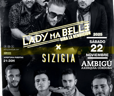 Sizigia en concierto: 22 Noviembre, Sala Ambigú Axerquía (Córdoba) + Lady Ma Belle
