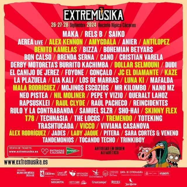 Extremúsika 2024 ¡Venta de entradas y cartel completo!