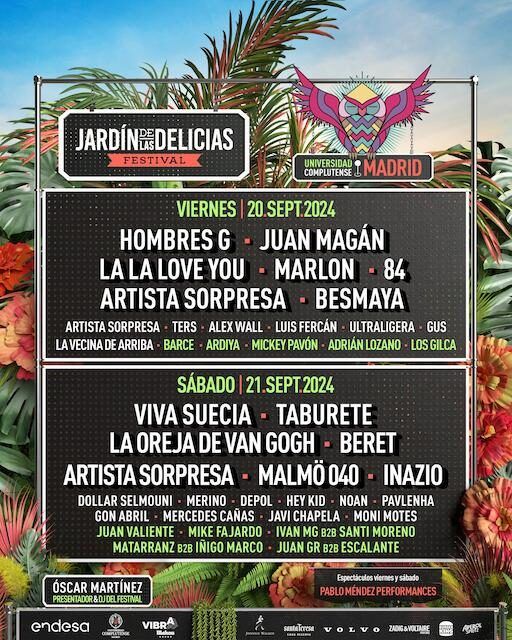 Jardín de las Delicias 2024 ¡Venta de entradas y nuevas confirmaciones!