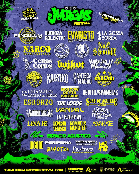 The Juergas Rock Festival 2026 en Adra: cartel completo, fechas y artistas confirmados