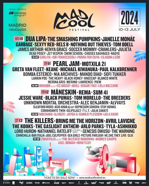 Mad Cool Festival 2024 completa su cartel con The Killers, Måneskin y mucho más