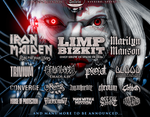 Resurrection Fest 2026 en Viveiro: Iron Maiden, Limp Bizkit y Marilyn Manson encabezan un cartel histórico