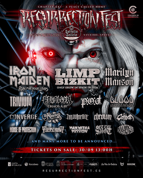 Resurrection Fest 2026 en Viveiro: Iron Maiden, Limp Bizkit y Marilyn Manson encabezan un cartel histórico