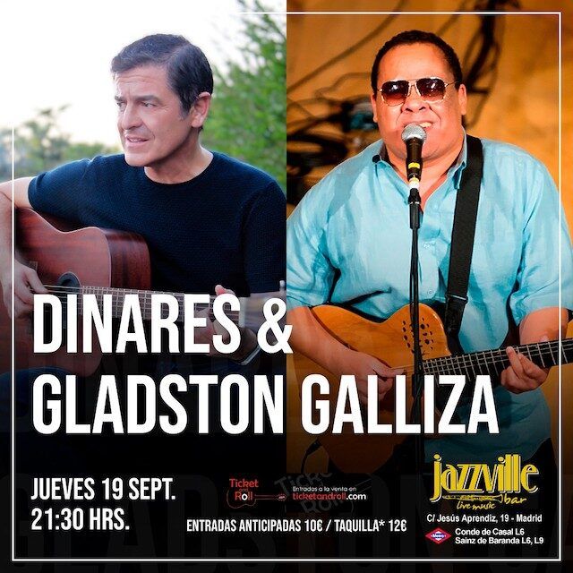 Dinarés y Gladston Galliza en concierto: 19 de septiembre en Jazzville (Madrid)